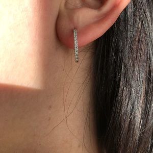 Small Dainty Diamond Gold Hoop Earrings